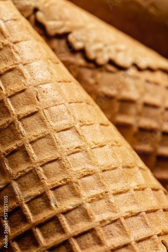 Wallpaper Mural Ice cream cone close-up, waffle cone texture. Torontodigital.ca