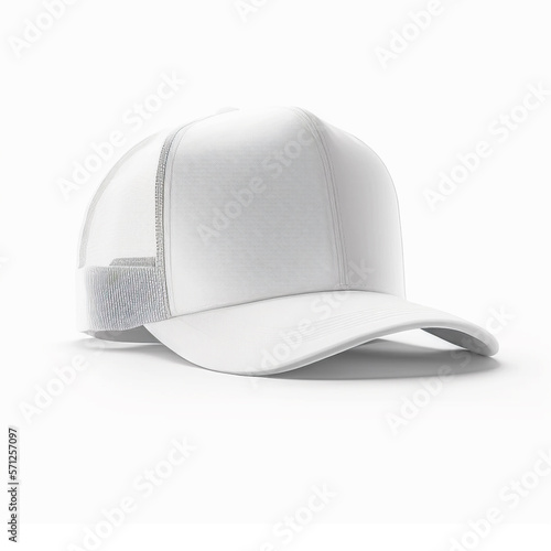 Create Stunning Designs with Blank White Trucker Hat Mockup - AI Generated