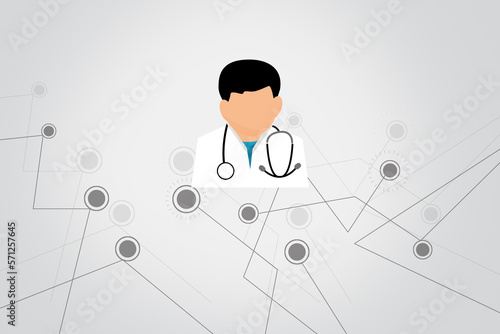 2d illustration online doctor concept