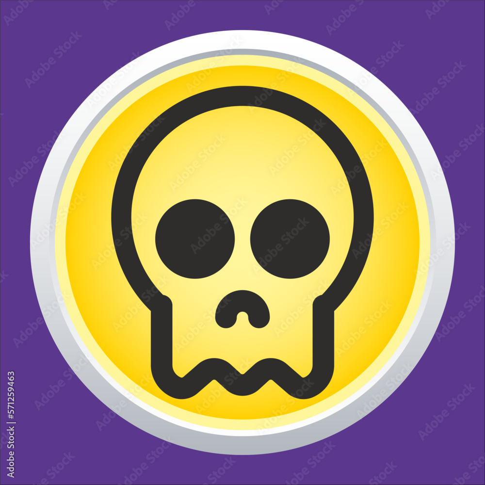 Skull vector icon. Style is flat rounded symbol, rounded angles. Skull vector icon. Style is flat rounded symbol, rounded angles.