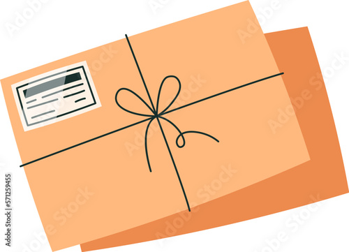 Cartoon cardboard Envelope flat icon