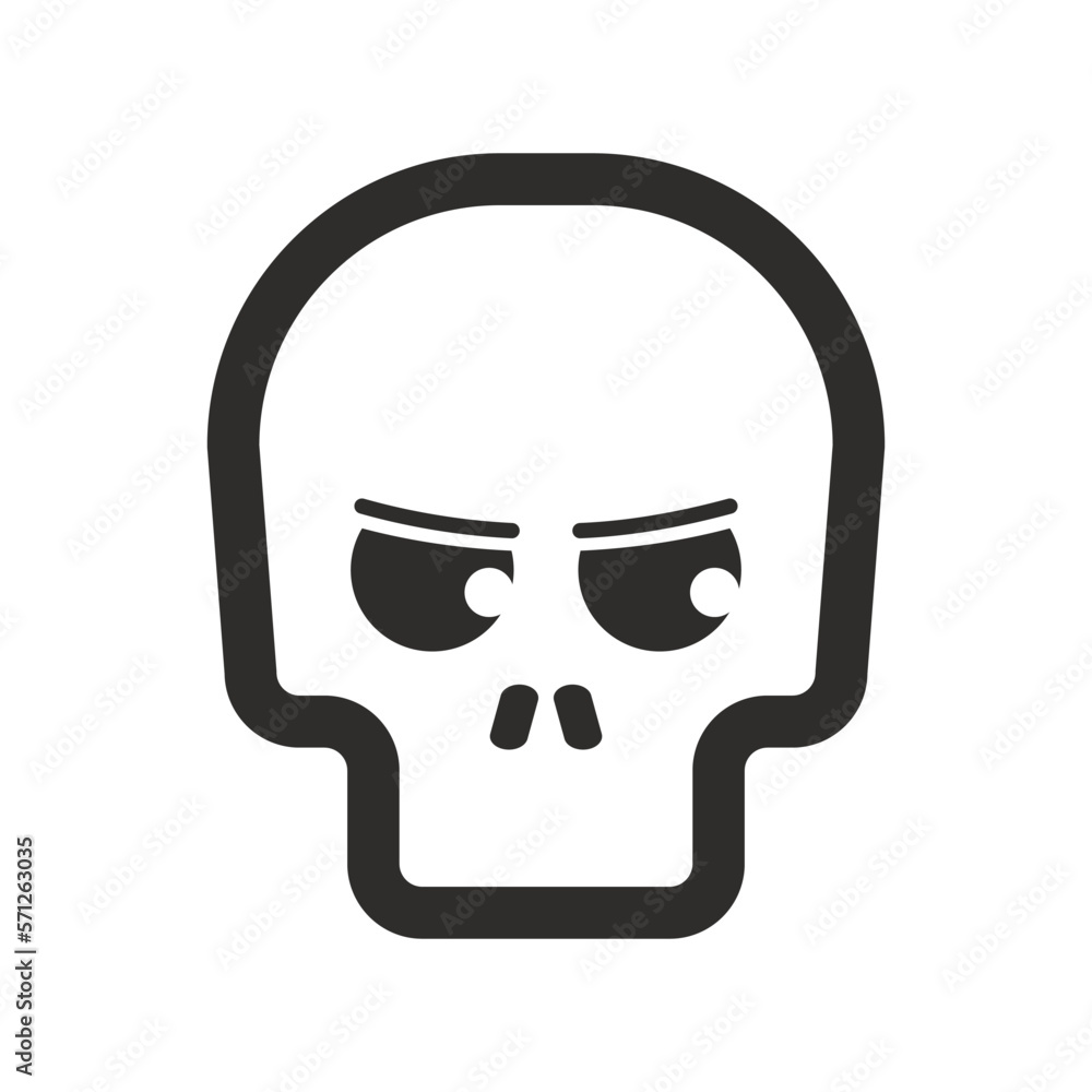 Skull vector icon. Style is flat rounded symbol, rounded angles, white background. Skull vector icon. Style is flat rounded symbol, rounded angles, white background.