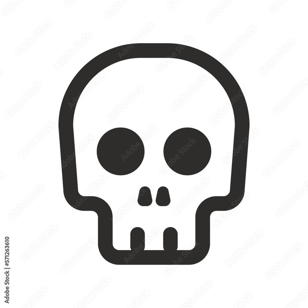 Skull vector icon. Style is flat rounded symbol, rounded angles, white background. Illustration Vector EPS Skull vector icon. Style is flat rounded symbol, rounded angles, white background. Illustration Vector EPS