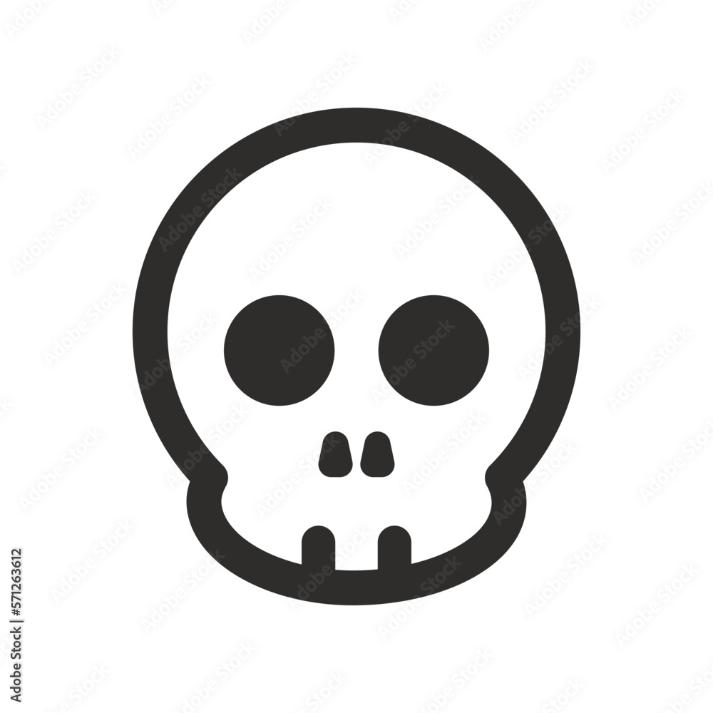 Skull vector icon. Style is flat rounded symbol, rounded angles, white background. Illustration Vector EPS Skull vector icon. Style is flat rounded symbol, rounded angles, white background. Illustration Vector EPS