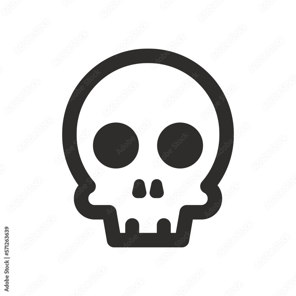 Skull vector icon. Style is flat rounded symbol, rounded angles, white background. Illustration Vector EPS Skull vector icon. Style is flat rounded symbol, rounded angles, white background. Illustration Vector EPS