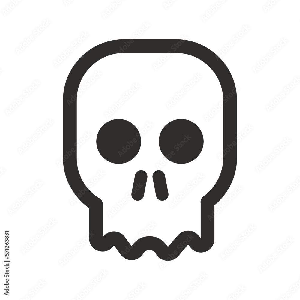 Skull vector icon. Style is flat rounded symbol, rounded angles, white background. Illustration Vector EPS Skull vector icon. Style is flat rounded symbol, rounded angles, white background. Illustration Vector EPS