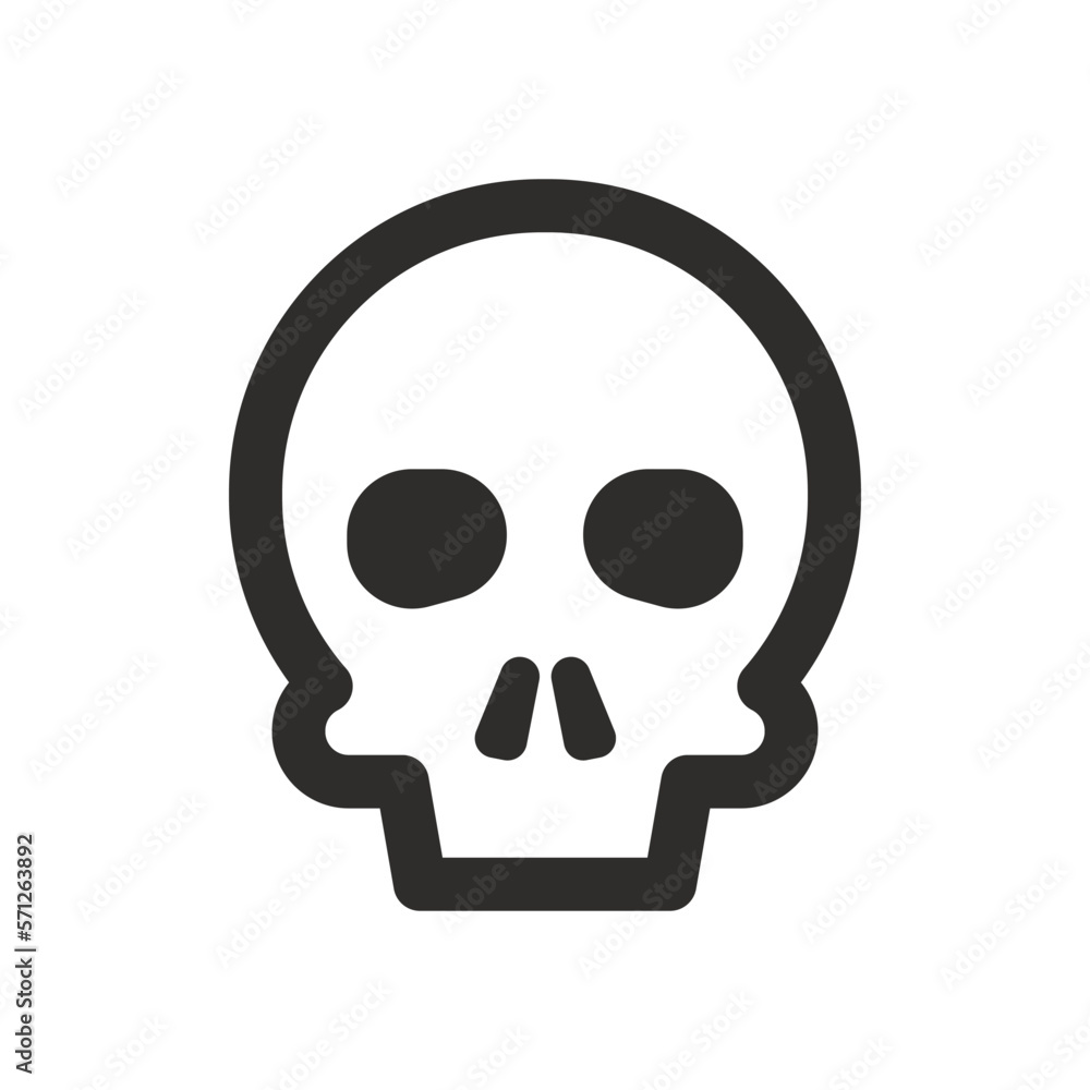 Skull vector icon. Style is flat rounded symbol, rounded angles, white background. Illustration Vector EPS Skull vector icon. Style is flat rounded symbol, rounded angles, white background. Illustration Vector EPS