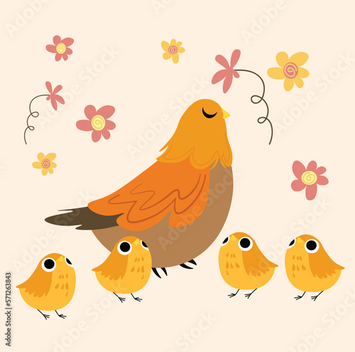 Chicken family vector