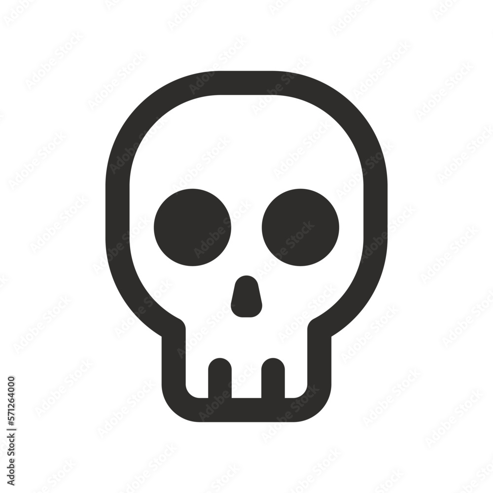 Skull vector icon. Style is flat rounded symbol, rounded angles, white background. Illustration Vector EPS Skull vector icon. Style is flat rounded symbol, rounded angles, white background. Illustration Vector EPS