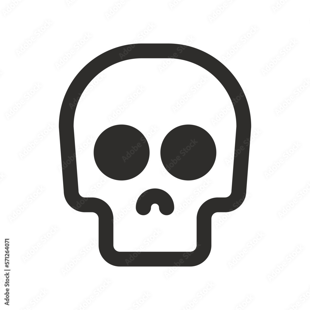 Skull vector icon. Style is flat rounded symbol, rounded angles, white background. Illustration Vector EPS Skull vector icon. Style is flat rounded symbol, rounded angles, white background. Illustration Vector EPS