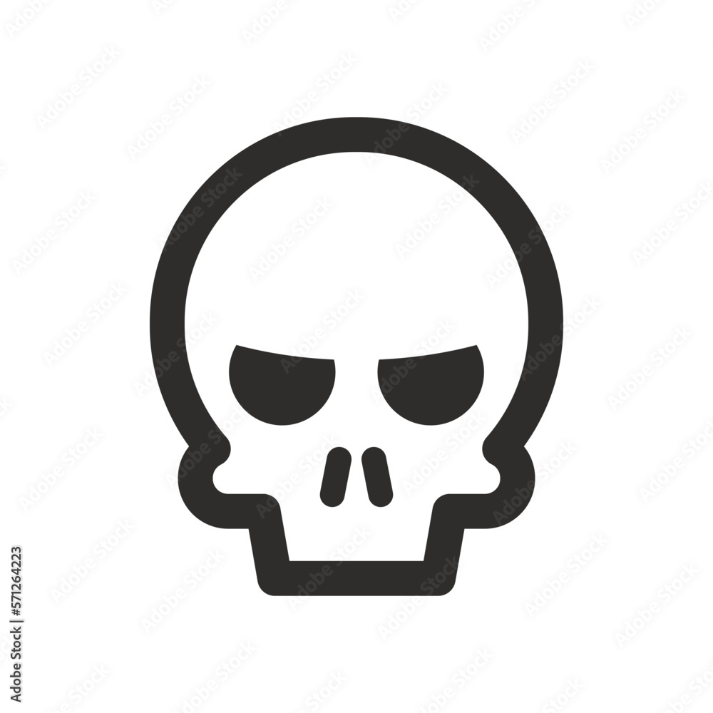 Skull vector icon. Style is flat rounded symbol, rounded angles, white background. Illustration Vector EPS Skull vector icon. Style is flat rounded symbol, rounded angles, white background. Illustration Vector EPS