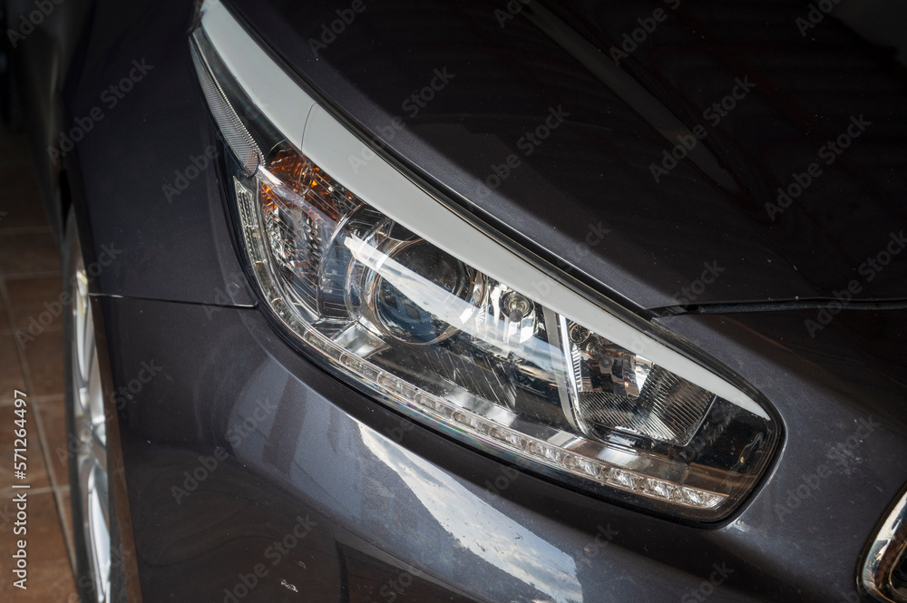 Car headlight detail