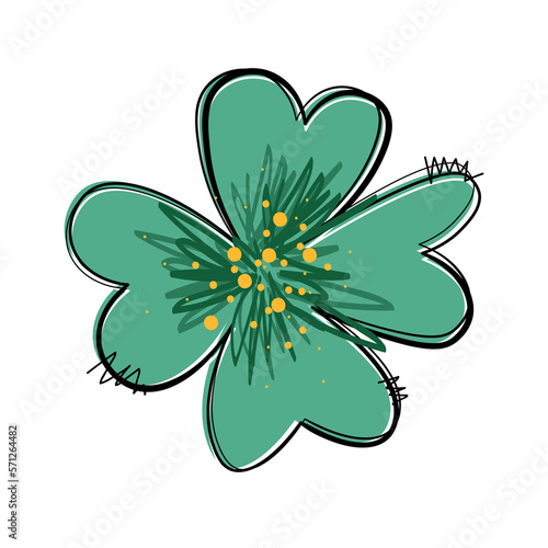 Hand drawn clover vector photo