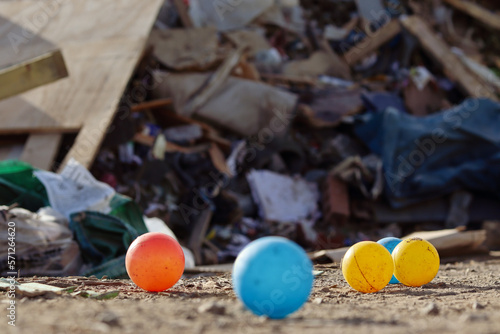 toys with abandoned background