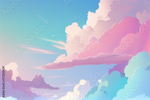 Pastel color of sky background. Illustration graphic design. Generative AI