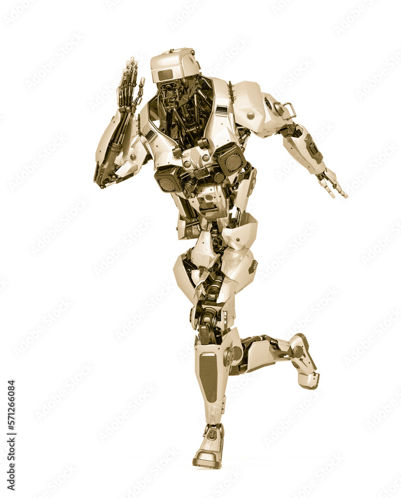 master robot is running in white background master robot is running in white background