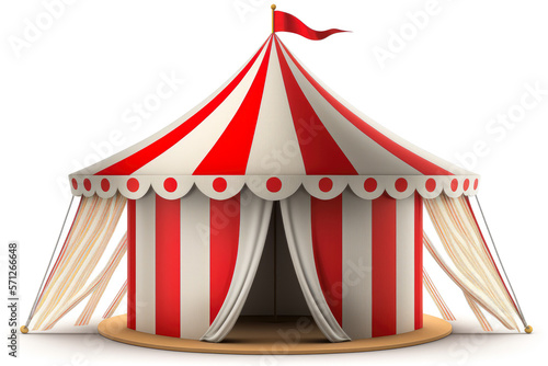 circus tent isolated on white background, illustration - Generative AI