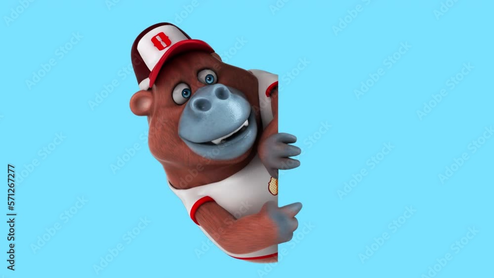 Fun 3D cartoon orang outan with a sign (with alpha channel) Fun 3D cartoon orang outan with a sign (with alpha channel)