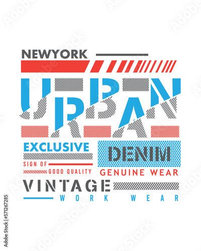Vintage Urban Denim Typography New York Exclusive Work wear brand inspired denim clothing typographic poster design for t shirt print vector