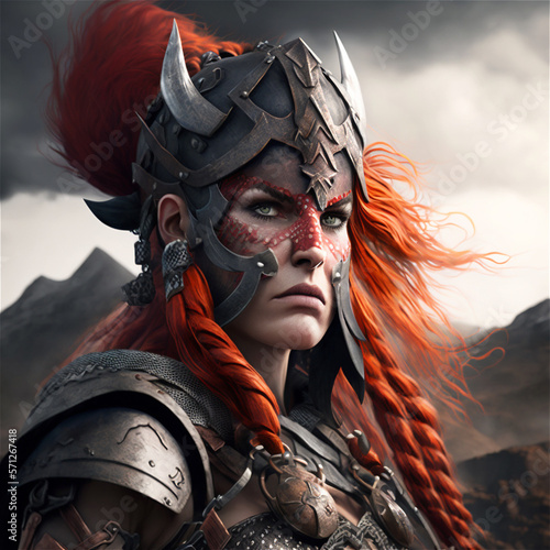 Female red head dwarf fantasy character