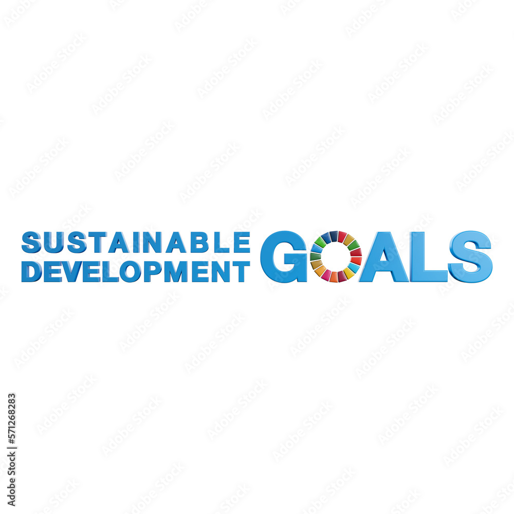 3D render of Sustainable Development Goals text with color wheel. SDG 3D render of Sustainable Development Goals text with color wheel. SDG