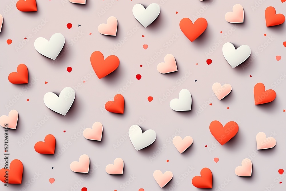 Heart Background, hearts of different shapes and colors for a greeting card or wallpaper Heart Background, hearts of different shapes and colors for a greeting card or wallpaper