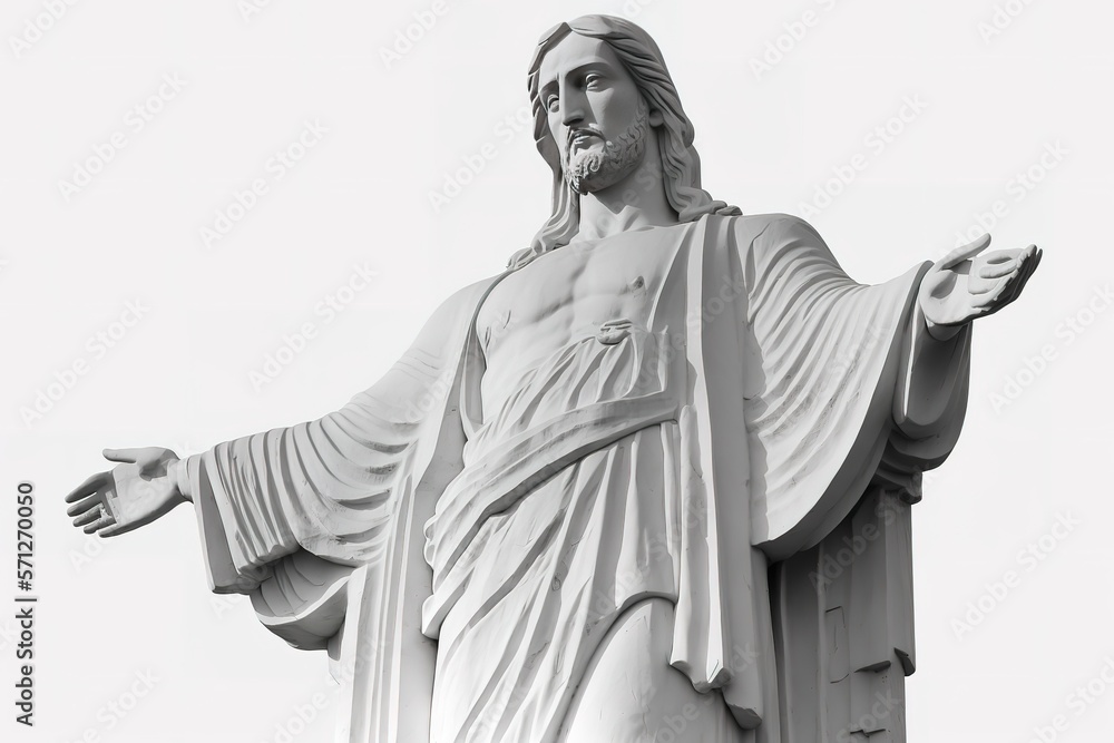 Christ the Redeemer statue of Jesus Christ in Rio de Janeiro isolated
