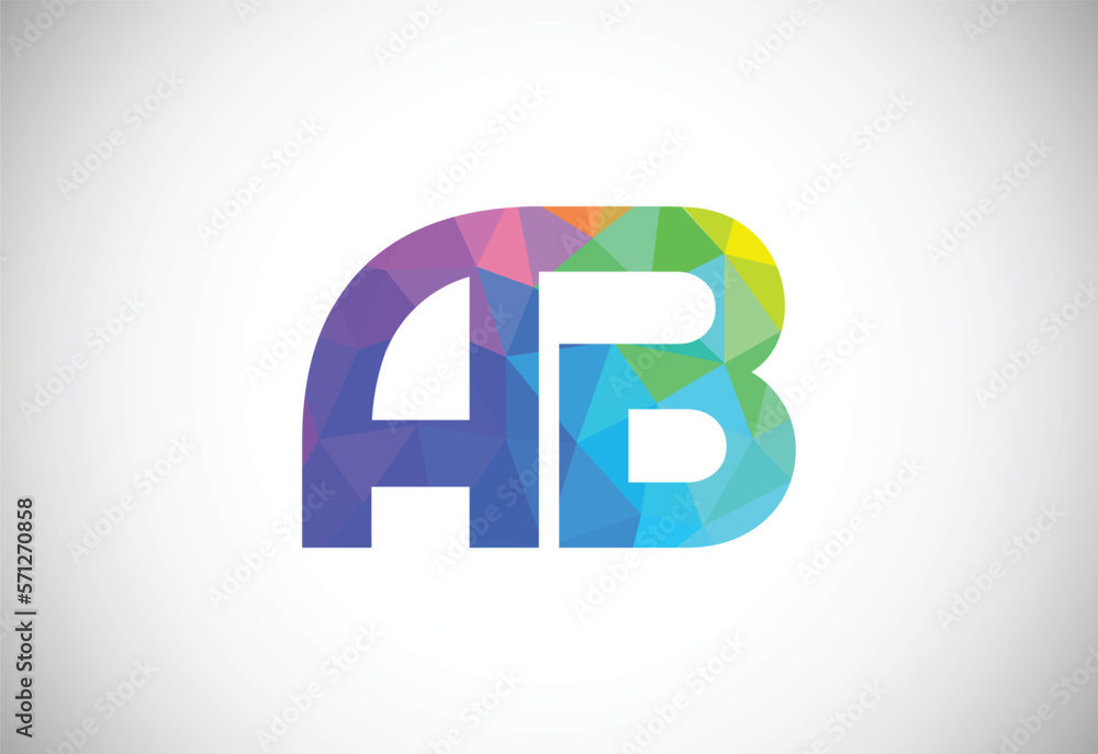 Initial Letter A B Low Poly Logo Design Vector Template. Graphic Alphabet Symbol For Corporate Business Identity Initial Letter A B Low Poly Logo Design Vector Template. Graphic Alphabet Symbol For Corporate Business Identity