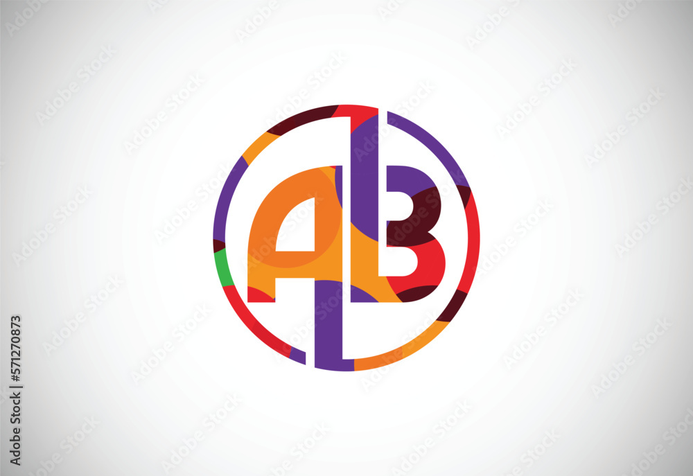 Initial Letter A B Low Poly Logo Design Vector Template. Graphic Alphabet Symbol For Corporate Business Identity