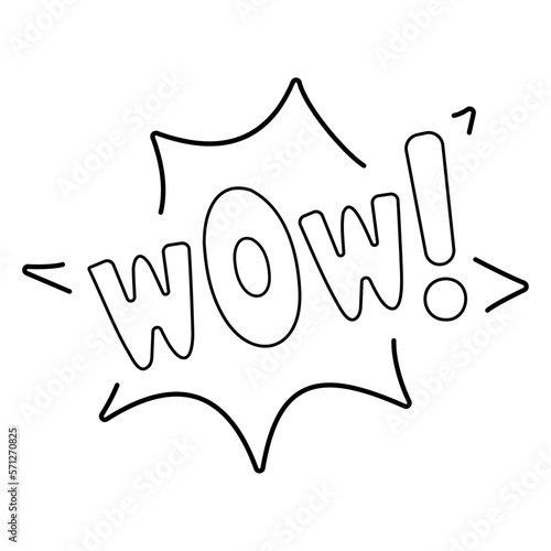 wow icon isolated on white background, vector illustration.