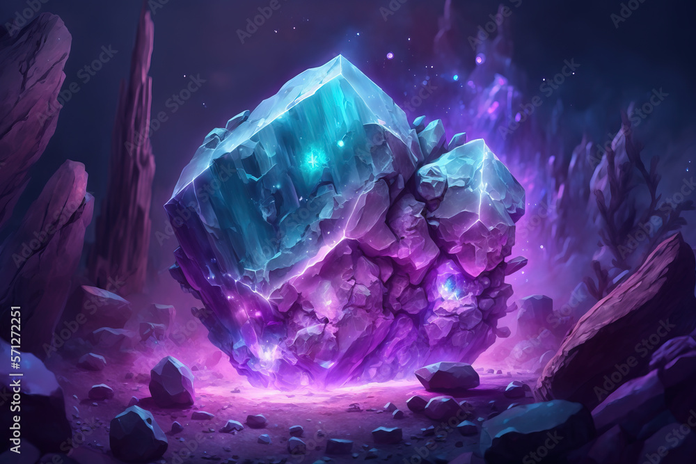 Mysterious glowing blue crystal abstract generative background Mysterious glowing blue crystal abstract generative background