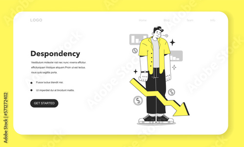 Cycle of investor emotions web banner or landing page.