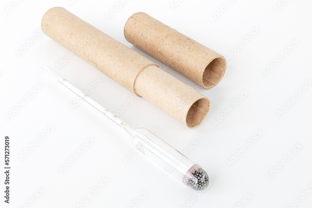 hydrometer, a tool for measuring the density of the battery electrolyte, on a white background hydrometer, a tool for measuring the density of the battery electrolyte, on a white background