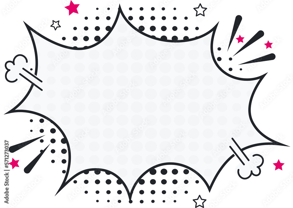 Comic empty speech bubbles on halftone dots background in retro pop art ...