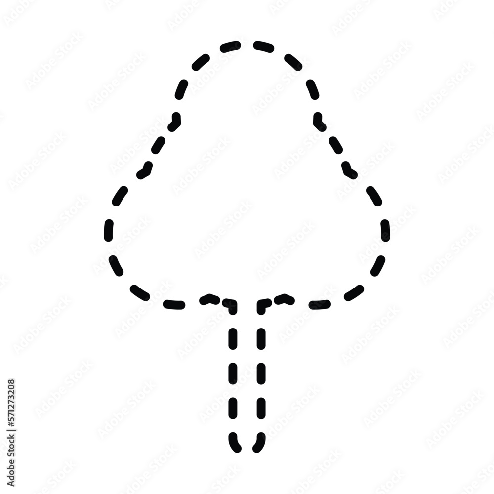 Tracing lines dotted tree outline shape for preschool and kindergarten ...