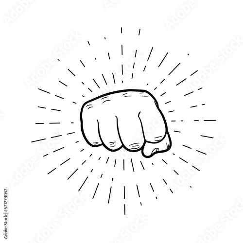 Fist icon. Protest concept. Empowerment icon. Fist clenched symbol. Vector illustration.