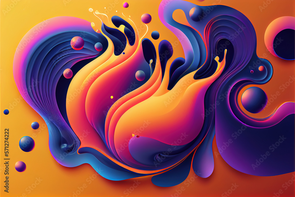 Vibrant neon purple and orange liquid background. AI Generative Vibrant neon purple and orange liquid background. AI Generative