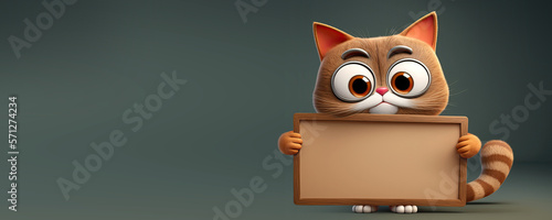 Cute Cartoon Tabby Cat Char...