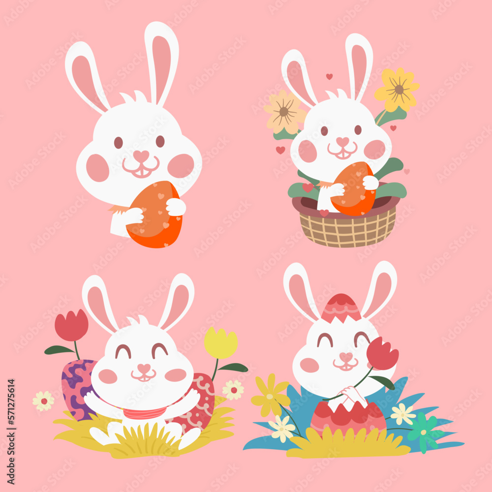 Happy easter collection. Vector illustration. Happy easter collection. Vector illustration.