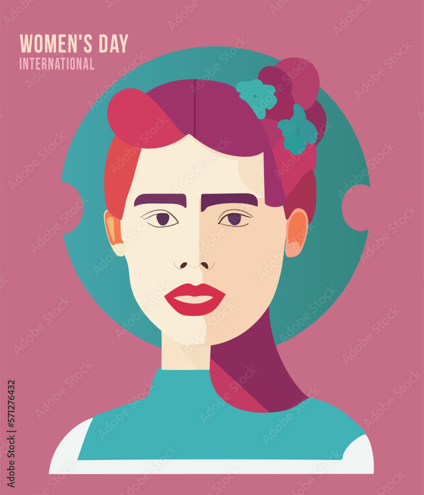 International woman's day card. ethnic women portrait International woman's day card. ethnic women portrait