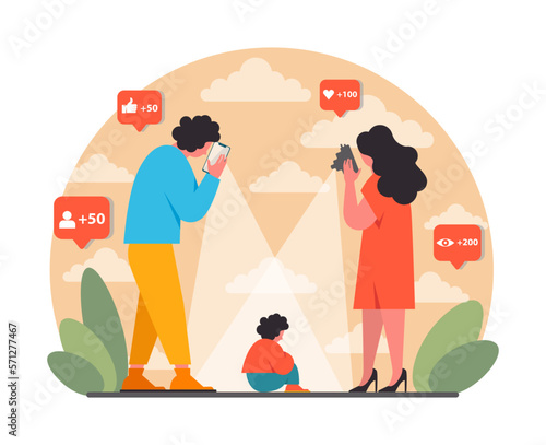 Sharent. Parents frequently sharing their child personal data and details