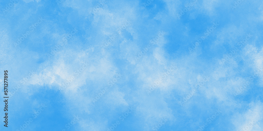 Abstract Watercolor shades blurry and defocused Cloudy Blue Sky Background, blurred and grainy Blue powder explosion on white background, Classic hand painted Blue watercolor background for design.