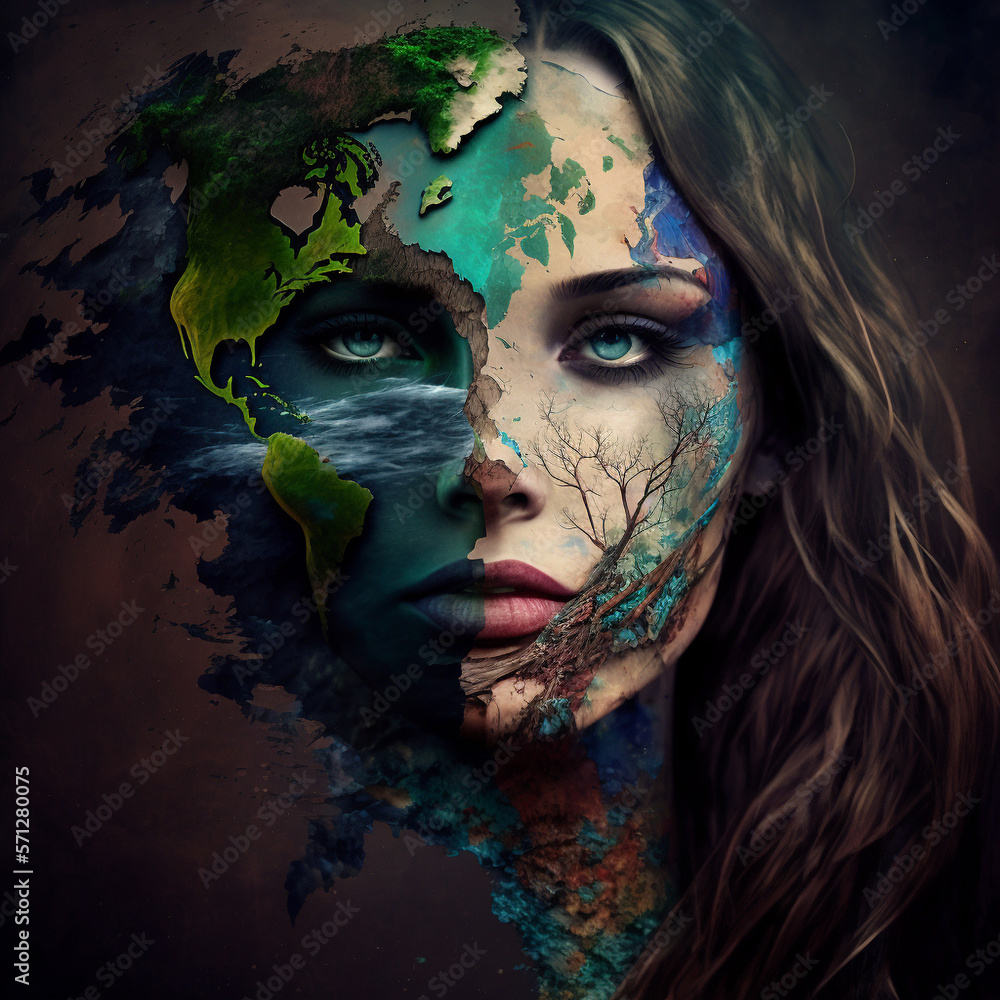 girl symbolizing the planet earth
