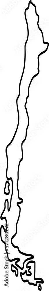 doodle freehand drawing of chile map. doodle freehand drawing of chile map.