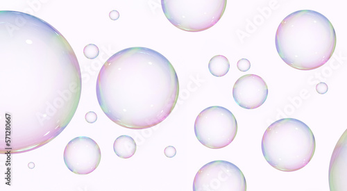 Colourful Soap bubble close up, 3D rendering