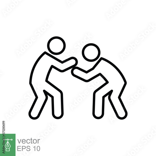 Judo line icon, Simple outline style for web and app. Arts, athlete, competition, fighters concept. Vector illustration isolated on white background. EPS 10.
