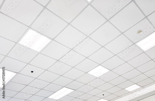 fluorescent lamp on the modern ceiling