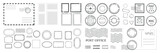 Grunge postage stamp collection. Set of post stamp. Retro grunge postmark