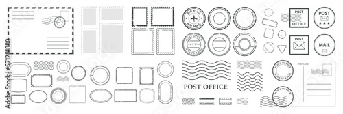 Fotótapéta Grunge postage stamp collection