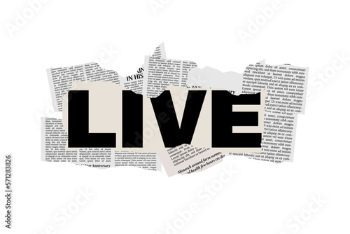 Live with background newspaper style